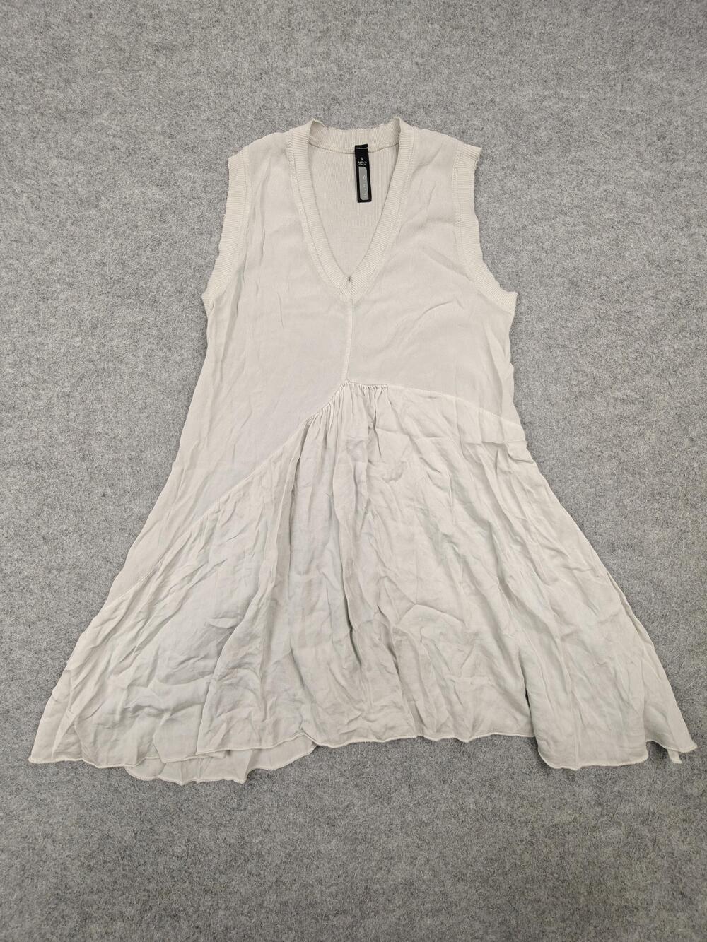 Inizio Dress Womens Small White V-Neck Tank Sundress Rayon Viscose Italy